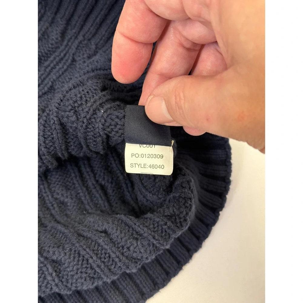 Vintage Chaps Ralph Lauren Golf Navy Blue Cable Knit Cotton Sweater Mens Size XL